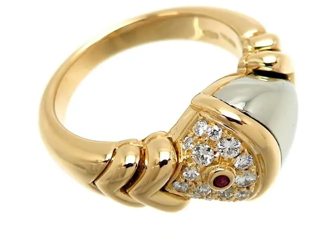 Bulgari Anillo de banda para mujer Bvlgari Naturalia Blanco Amarillo 