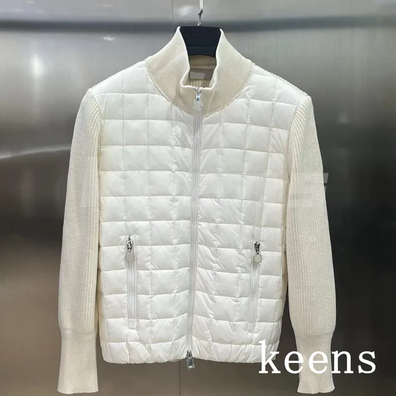 Chaqueta ligera de hojaldre para hombres y mujeres - Cosco de invierno informal de cuello de pie con chaqueta de tejido geométri
