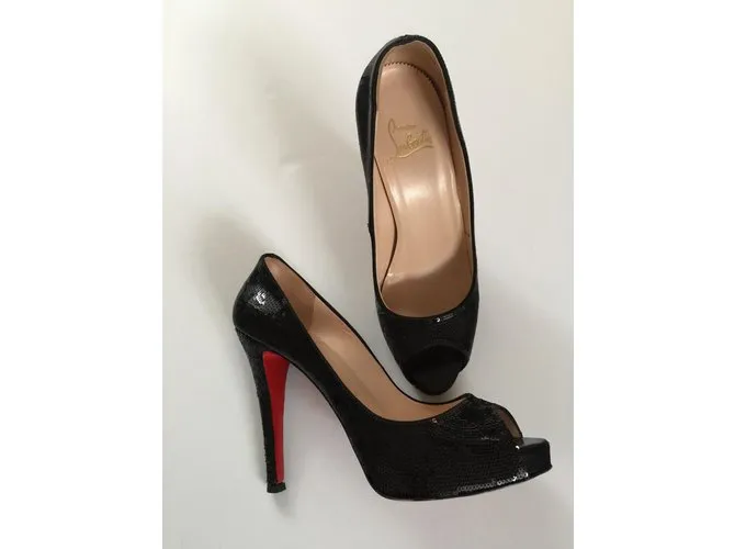 Christian Louboutin Lentejuelas muy prive 120 Negro 