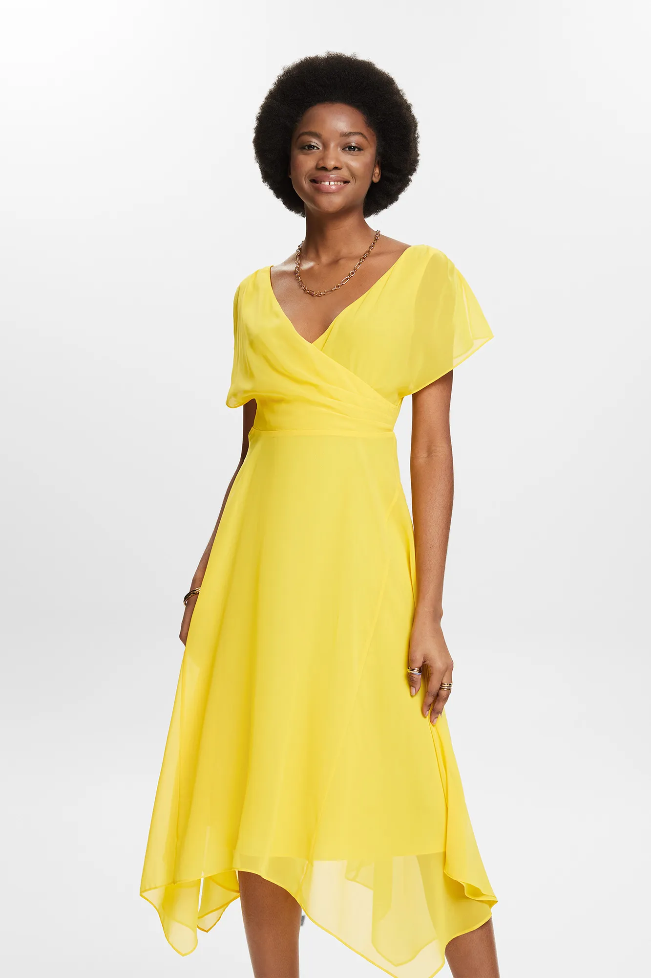 Esprit Vestido largo monocolor bajo irregular