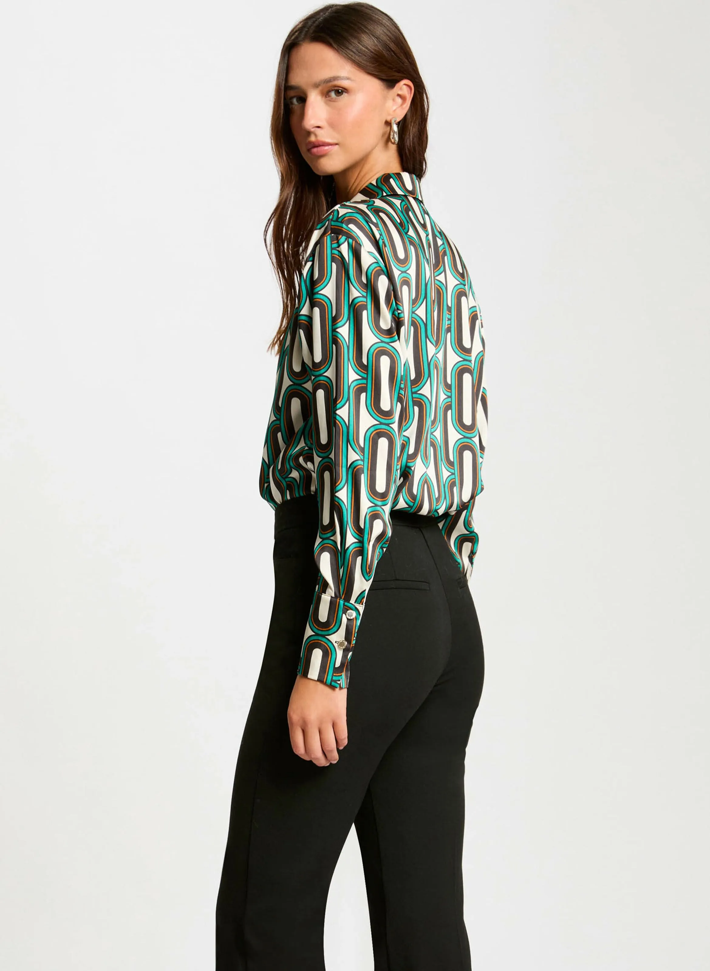 MORGAN CINO.F - Camisa recta de viscosa estampada en multicolor