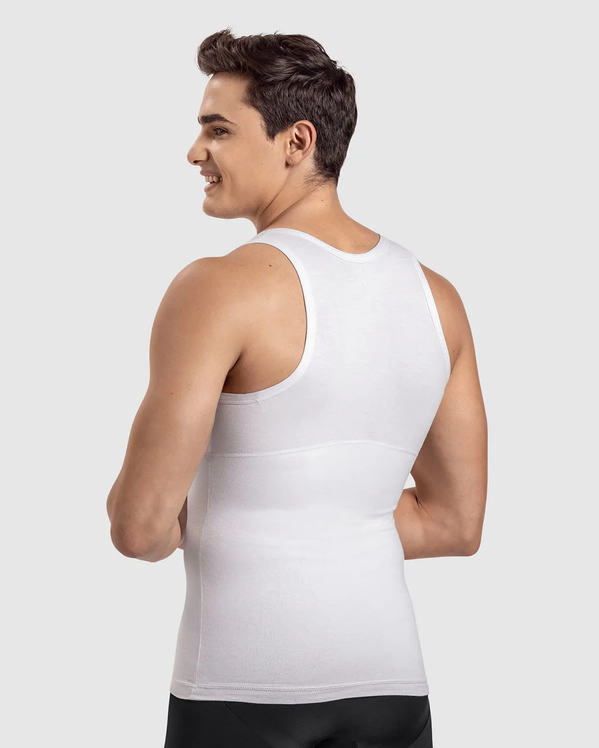 Paquete x3 camisetas con compresión moderada en abdomen y zona lumbar en algodón elástico
