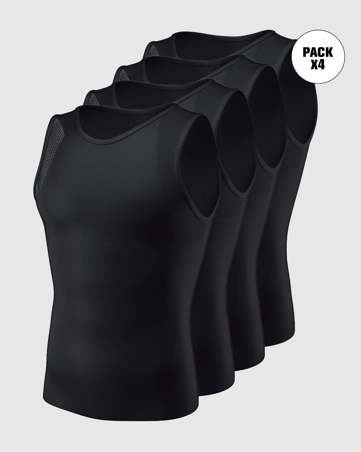 Paquete x4 camisetas manga sisa de compresión fuerte de algodón pima ideales para uso diario