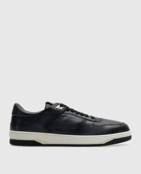 Santoni Blue leather sneakers with a gradient effect