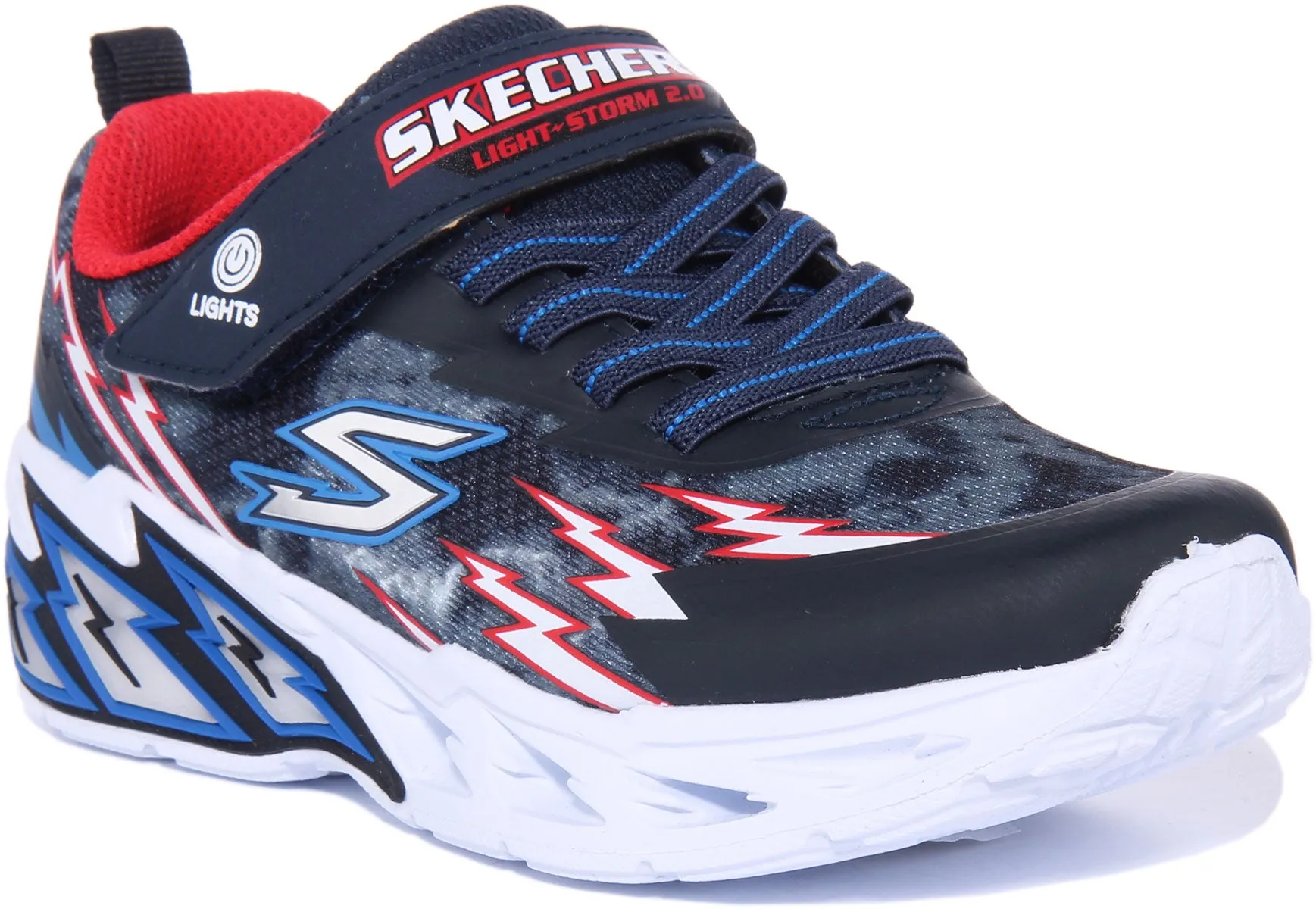 Skechers Light Storm 2.0 Zapatillas de malla sintética con luz para niños en rojo marino