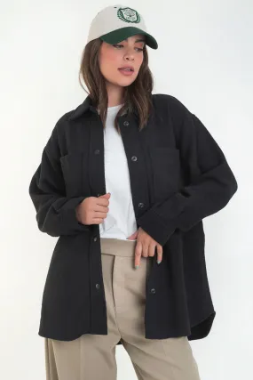 Sobrecamisa de fit recto con bolsillos