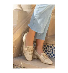 zapato de tacón atar - beige