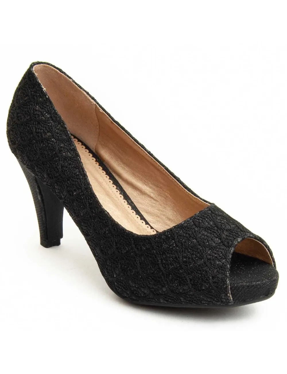 Zapato De Tacón Para Mujer.  Montevita  Unne57  92354 Negro