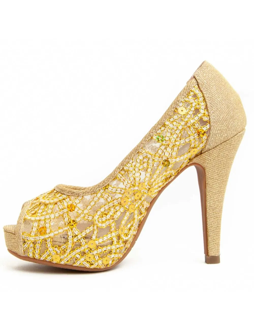 Zapato De Tacón Para Mujer.  Montevita  Unne59  92356 Dorado