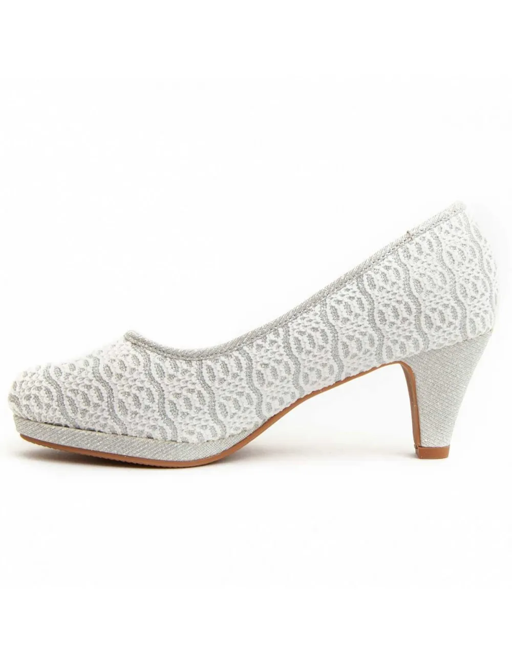 Zapato De Tacón Para Mujer.  Montevita  Unne62  92361 Plateado
